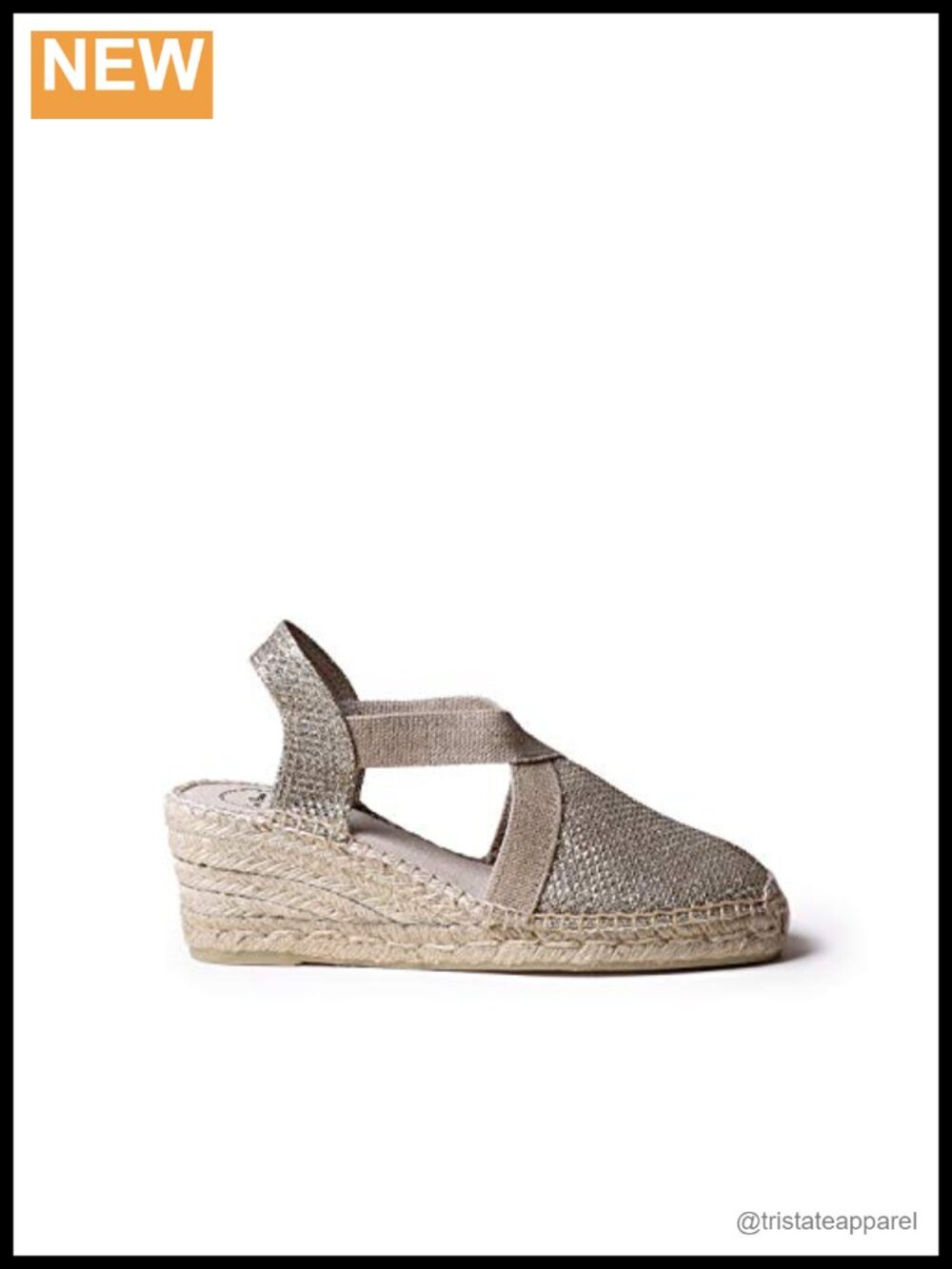 Wedge Espadrille Slip-On Shoes Metallic Comfortable Casual